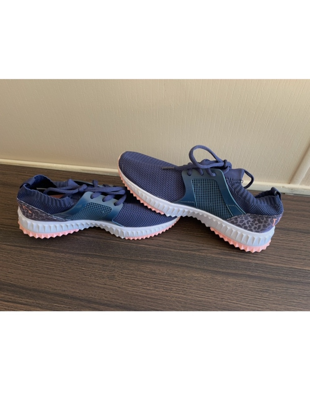 NWOT US Polo Assn.  Navy Athletic Sneakers with Pink and White  Soles Sz 8